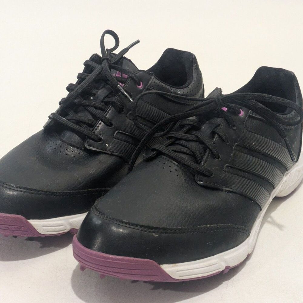 Adidas Adipure Women's Golf Shoes Black Purple Spiked Size 10